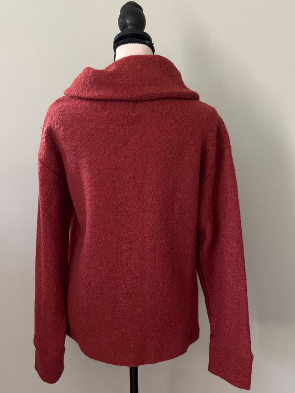 Sigrid Olsen Rust Boiled Wool Asymmetrical Jacket — Size S Like New - Picture 3 of 5